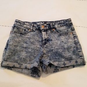Acid Wash Denim Short Shorts